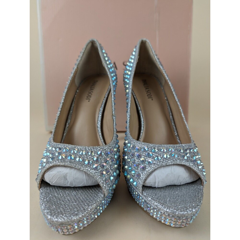 Thalia Sodi Landon Embellished Platform Pumps Womens 8 M Silver Shoes NWB - Picture 6 of 12